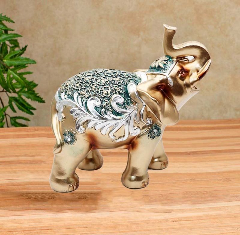 Comprar Elefante Plateado Verde X 9 Vintage en Electroshopy - Ángulo 2